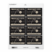 Art Deco Bookplate Gepersonaliseerd Monogram Etiket (Full Sheet)