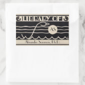  Art Deco Bookplate Gepersonaliseerd Monogram Rechthoekige Sticker (Tas)