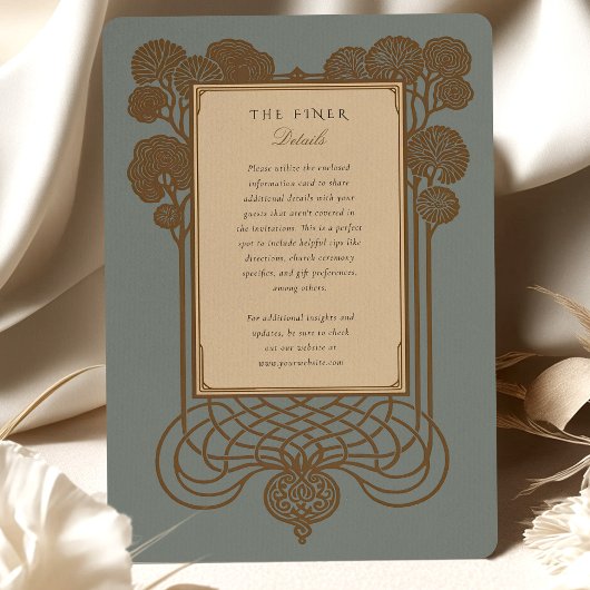 Art Deco Boom & Scrollwork Huwelijk Kaart