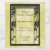 Art Deco Border lijst Wijn Etiket (Enkel label)