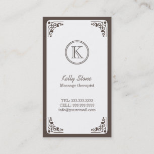 Art Deco Border Massage Therapist Visitekaartje