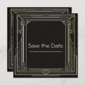 Art Deco Border Save the Date (Voorkant / Achterkant)