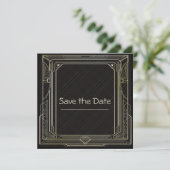 Art Deco Border Save the Date (Staand voorkant)