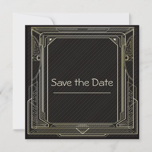 Art Deco Border Save the Date (Voorkant)