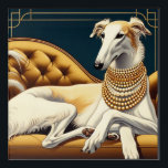 Art Deco Borzoi Acryl Wandkunst Acryl Muurkunst<br><div class="desc">Perfect voor de liefhebber van Art Deco Borzoi!</div>