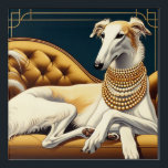 Art Deco Borzoi Acryl Wandkunst Acryl Muurkunst<br><div class="desc">Perfect voor de liefhebber van Art Deco Borzoi!</div>