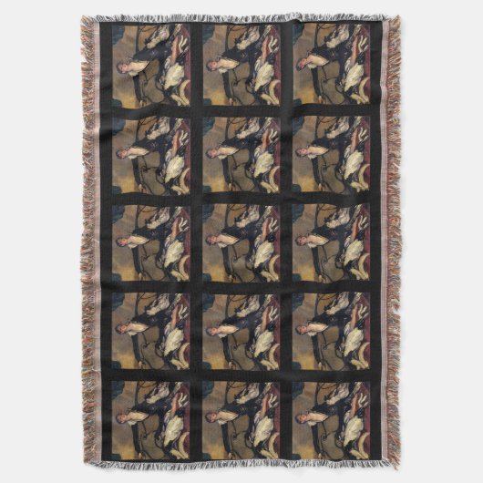 Art Deco Borzoi Blanket Throw Deken (Voorkant Verticaal)