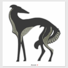 Art Deco Borzoi Die Cut Vinyl Sticker