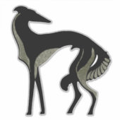 Art Deco Borzoi Die Cut Vinyl Sticker (Voorkant)