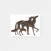 Art Deco Borzoi Duo Brons Post-it® Notes (Voorkant)