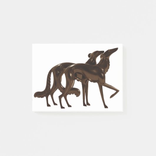 Art Deco Borzoi Duo Brons Post-it® Notes (Voorkant)
