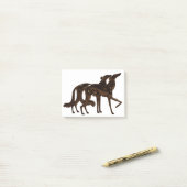 Art Deco Borzoi Duo Brons Post-it® Notes (Op bureau)