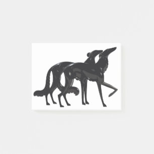 Art Deco Borzoi Duo Zwart Post-it® Notes