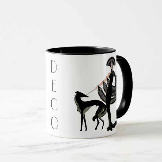 Art Deco Borzoi Mok (Voorkant rechts)