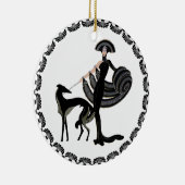 Art Deco Borzoi Ornament (Rechts)
