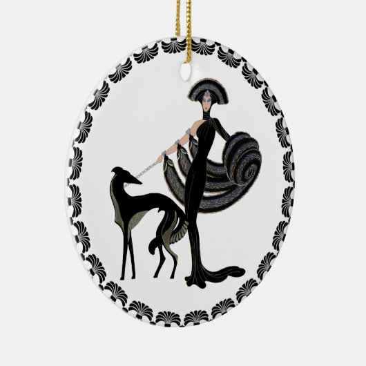 Art Deco Borzoi Ornament (Rechts)