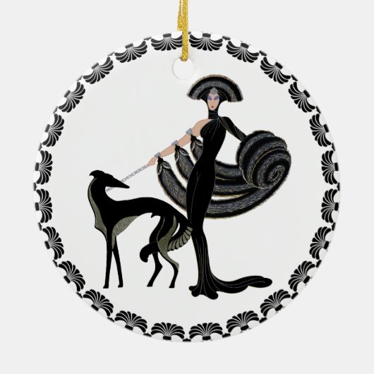 Art Deco Borzoi Ornament (Achterkant)