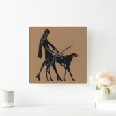 Art Deco Borzoi Stroll Klok (Huis)