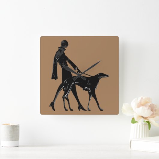 Art Deco Borzoi Stroll Klok (Huis)