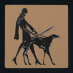Art Deco Borzoi Stroll Klok<br><div class="desc">Perfect voor de Borzoi minnaar.</div>