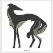 Art Deco Borzoi Uitgestanven Vinyl Sticker (Vel)