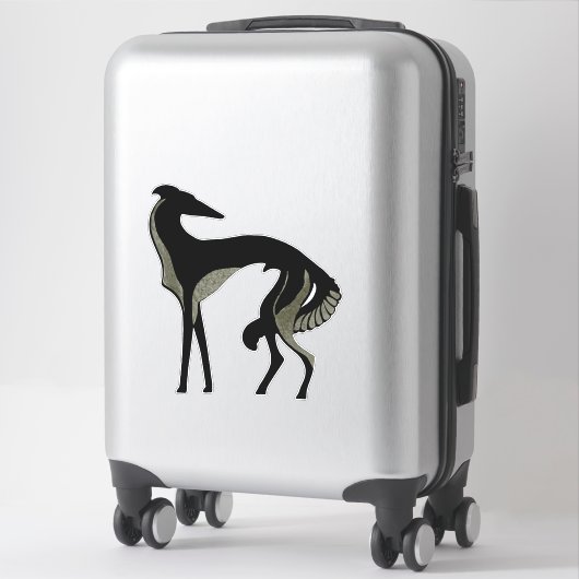 Art Deco Borzoi Uitgestanven Vinyl Sticker (Koffer)