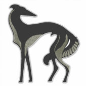 Art Deco Borzoi Uitgestanven Vinyl Sticker (Voorkant)