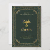 Art Deco bosgroen goud Kaart (Voorkant)