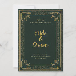Art Deco bosgroen goud Kaart