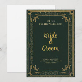 Art Deco bosgroen goud Kaart