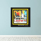 Art Deco Boston Swan Boats Canvas Afdruk (Insitu (Houten vloer))