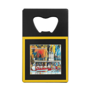 Art Deco Boston Swan Boats Creditkaart Flessenopener