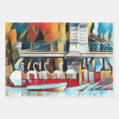 Art Deco Boston Swan Boats Inpakpapier Vel (Voorkant)