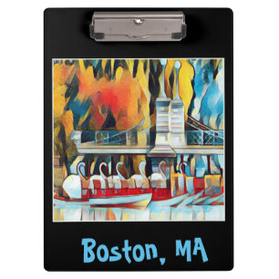 Art Deco Boston Swan Boats Klembord