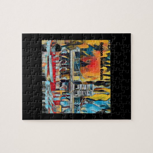 Art Deco Boston Swan Boats Legpuzzel (Horizontaal)