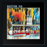 Art Deco Boston Swan Boats op zwarte achtergrond Acryl Muurkunst<br><div class="desc">Art Deco Boston Swan Boats on black background acrylic wall art Een creatief ontworpen kleurrijk acryl wall art afbeelding van de Boston Swan Boats op een zwarte achtergrond met behulp van een toegepast art deco filter. Door celeste@khoncepts.com</div>