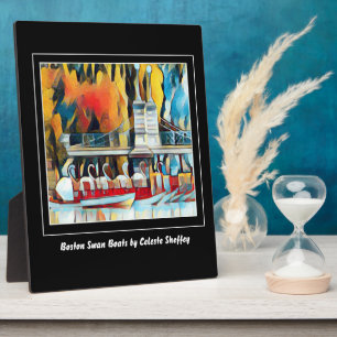 Art Deco Boston Swan Boats Plaque Fotoplaat