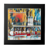 Art Deco Boston Swan Boats Tegeltje (Voorkant)