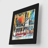 Art Deco Boston Swan Boats Vierkante Klok (Hoek)