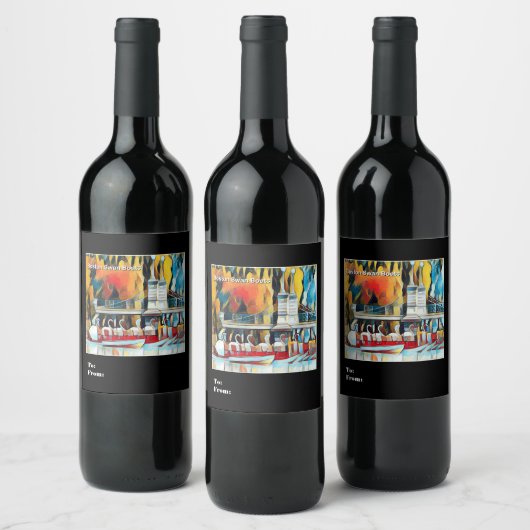 Art Deco Boston Swan Boats Wijn Etiket (Flessen)