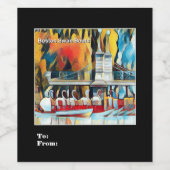 Art Deco Boston Swan Boats Wijn Etiket (Enkel label)