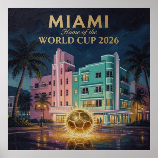 Art Deco Boulevard Print  Miami Citi (Voorkant)