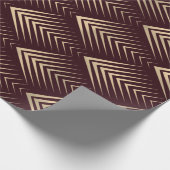 Art Deco Bourgogne Gouden Gele Schalen Geometrie Cadeaupapier (Hoek)