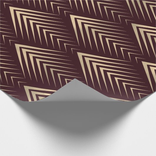 Art Deco Bourgogne Gouden Gele Schalen Geometrie Cadeaupapier (Hoek)