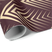 Art Deco Bourgogne Gouden Gele Schalen Geometrie Cadeaupapier (Rol Hoek)