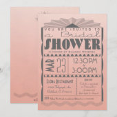 Art Deco Bridal Shower Invitation - Gatsby Style Kaart (Voorkant / Achterkant)