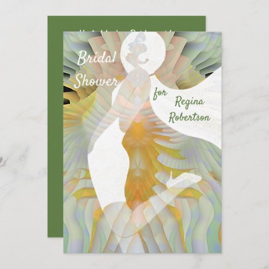 Art Deco Bridal Shower-uitnodiging Kaart (Voorkant / Achterkant)