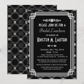 Art Deco Bridal Shower-uitnodigingen Kaart (Voorkant / Achterkant)