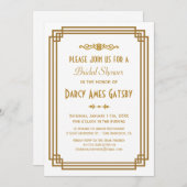 Art Deco Bridal Shower-uitnodigingen Kaart (Voorkant / Achterkant)