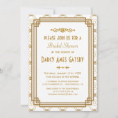 Art Deco Bridal Shower-uitnodigingen Kaart (Voorkant)